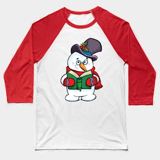 Snowman holds a book in front of him and reads with a smile Baseball T-Shirt